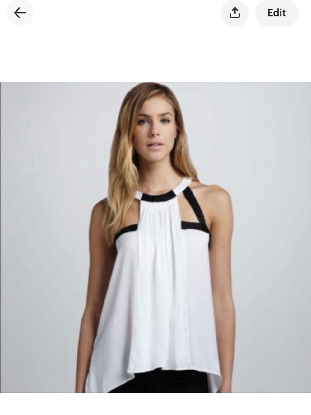 BCBG White Cut out Top